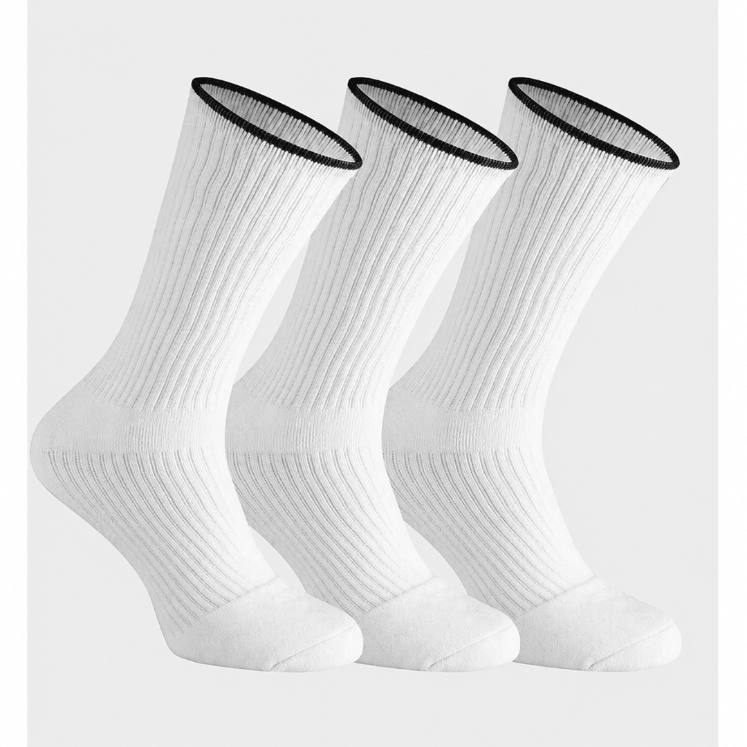 RS Cushioned Performance Socks 3-pack sportstrumpor vita med svart rand