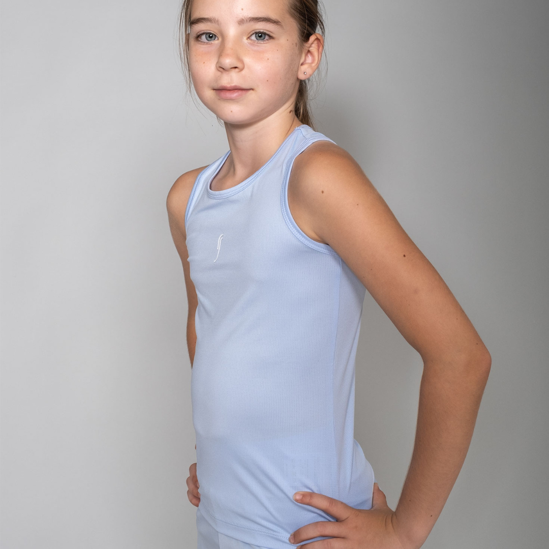 RS Girl's Performance Racerback Mesh Soft Blue træningstop til piger