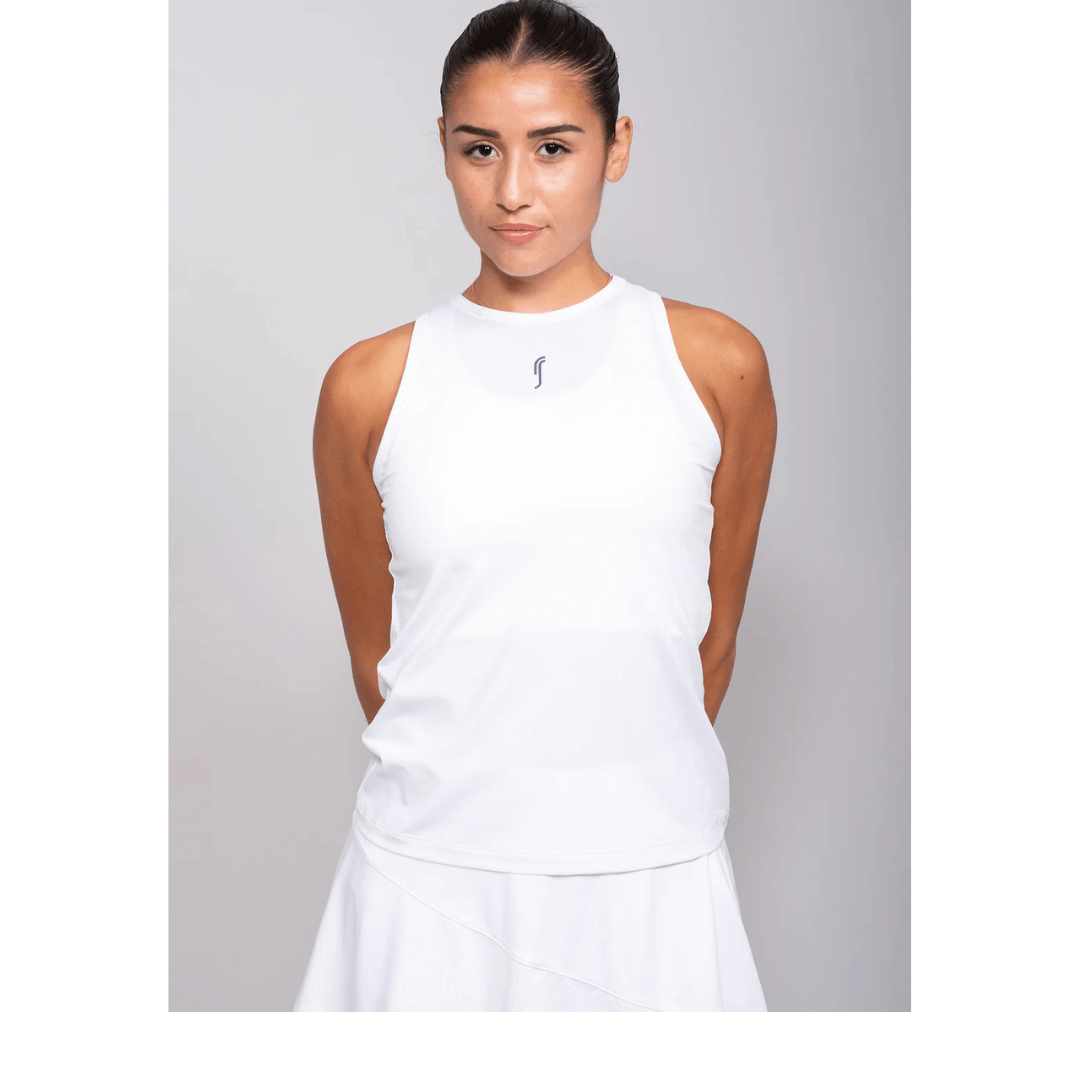 RS Women's Performance Tank Mesh white/deep blue trænings-tanktop tennis & padel