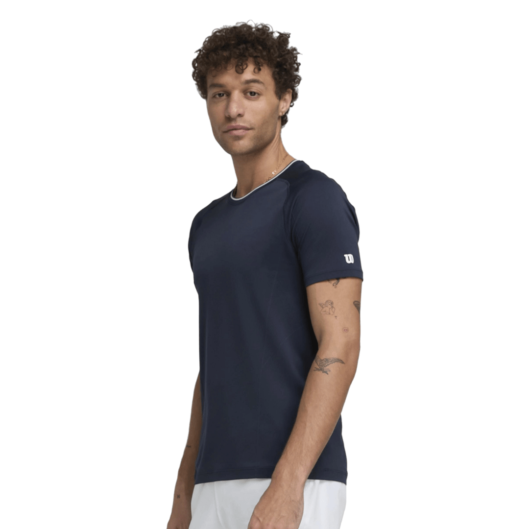 Wilson Men Team Seamless Crew Classic Navy t-shirt til tennis & padel