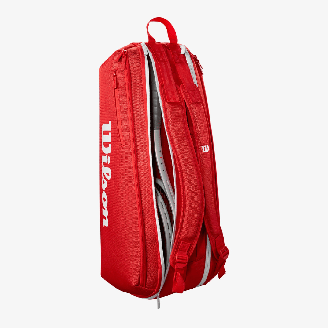 Wilson Super Tour 6-pack Wilson Red 2025 red tennis racket bag