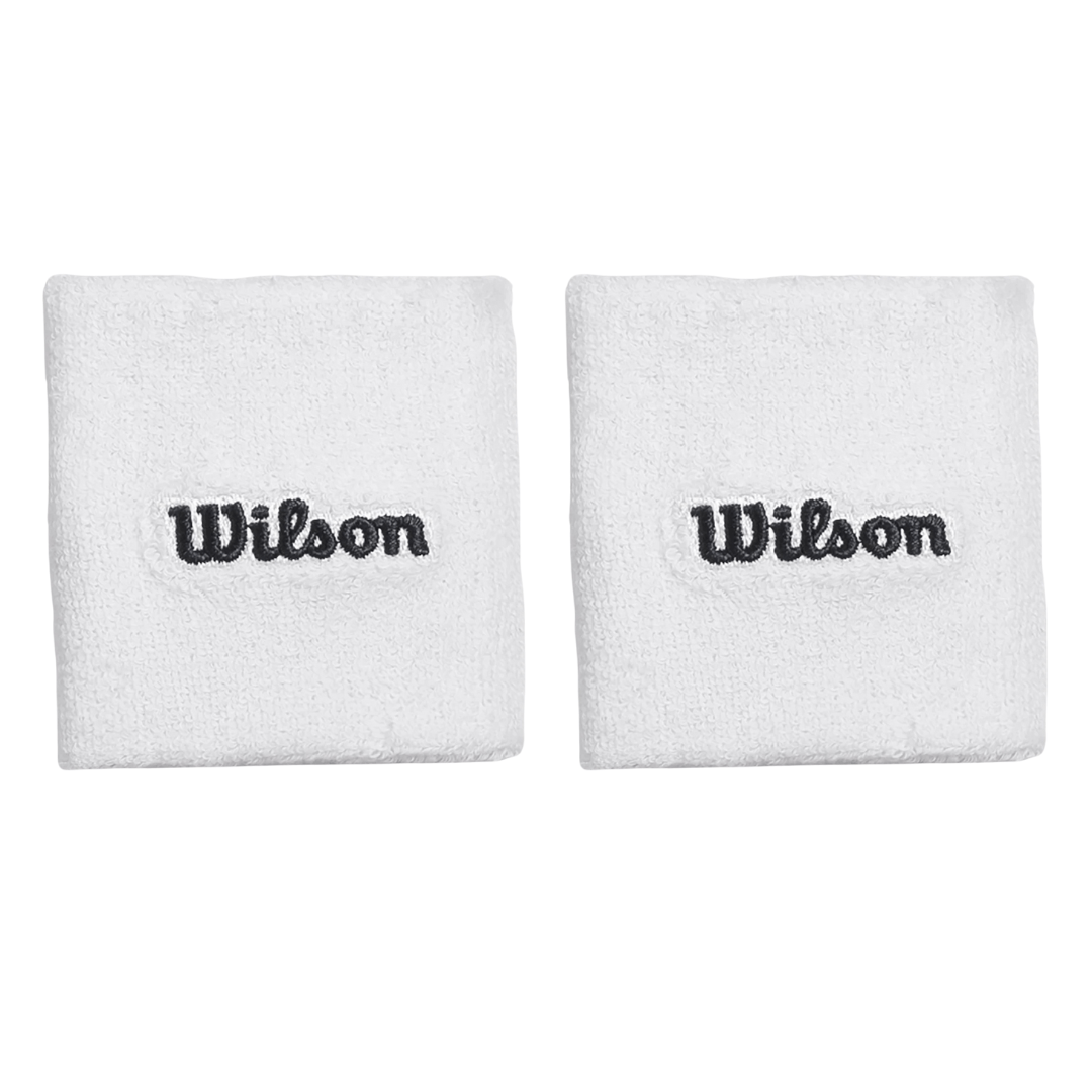 Wilson Wristband Bright White 2-pack Medium svedbånd til tennis og padel