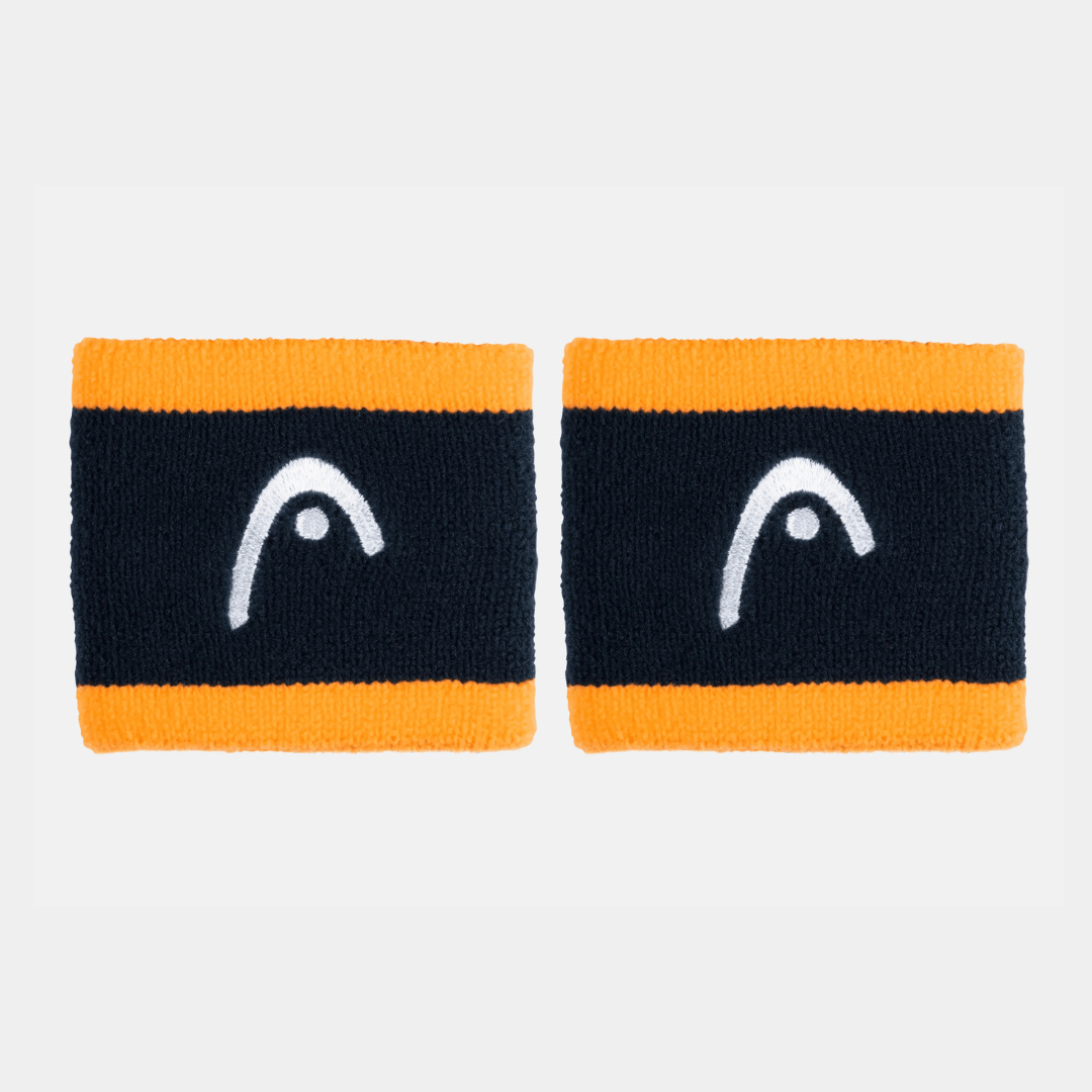 Head Wristband Striped Navy/Banana 2-pack 2,5" svedbånd til tennis og padel