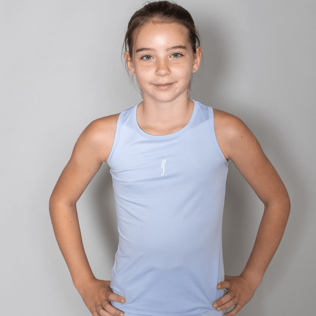 RS Girl's Performance Racerback Mesh Soft Blue træningstop til piger