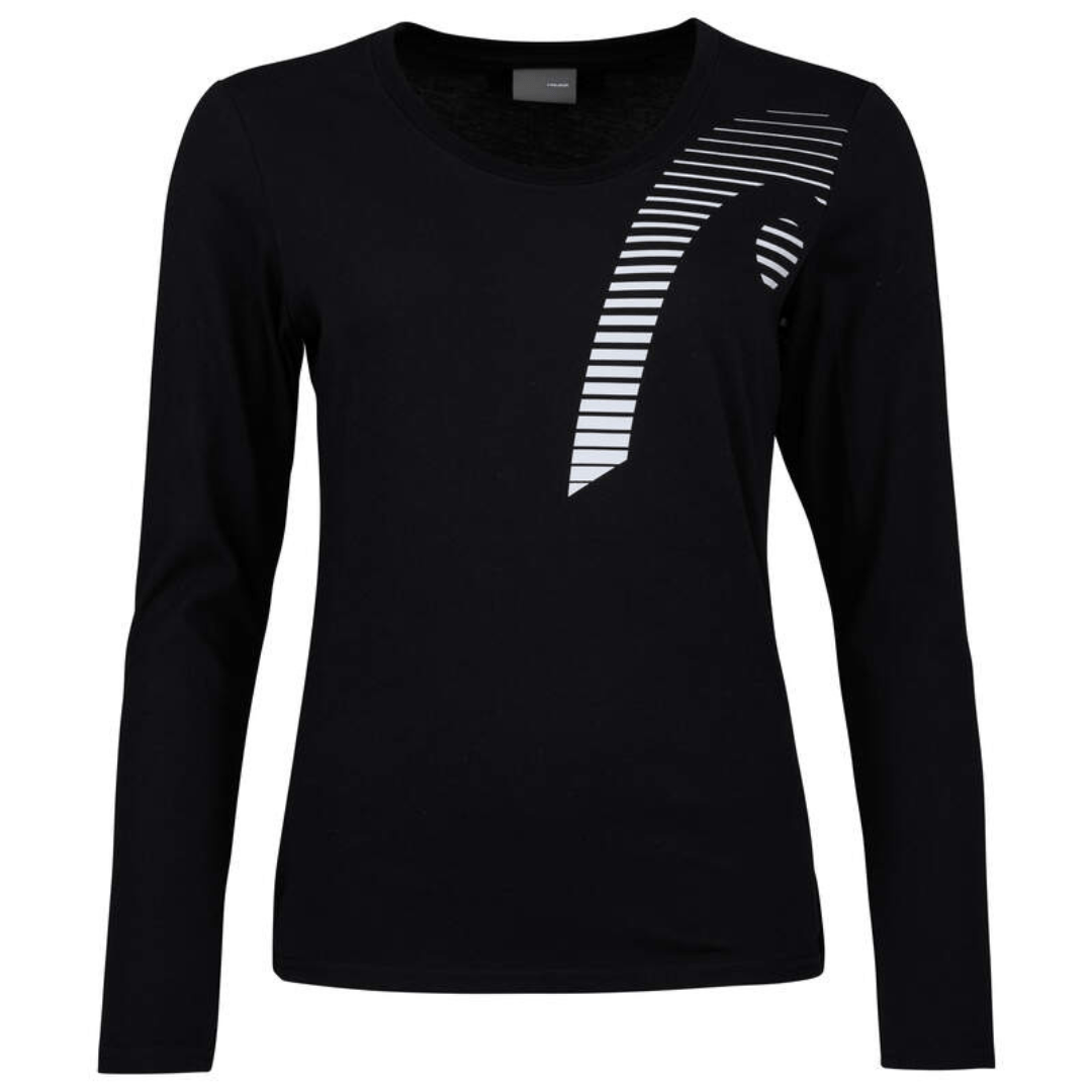 Head Club 22 Linda Long Sleeve (LS) Women Black tennis & padel training shirt