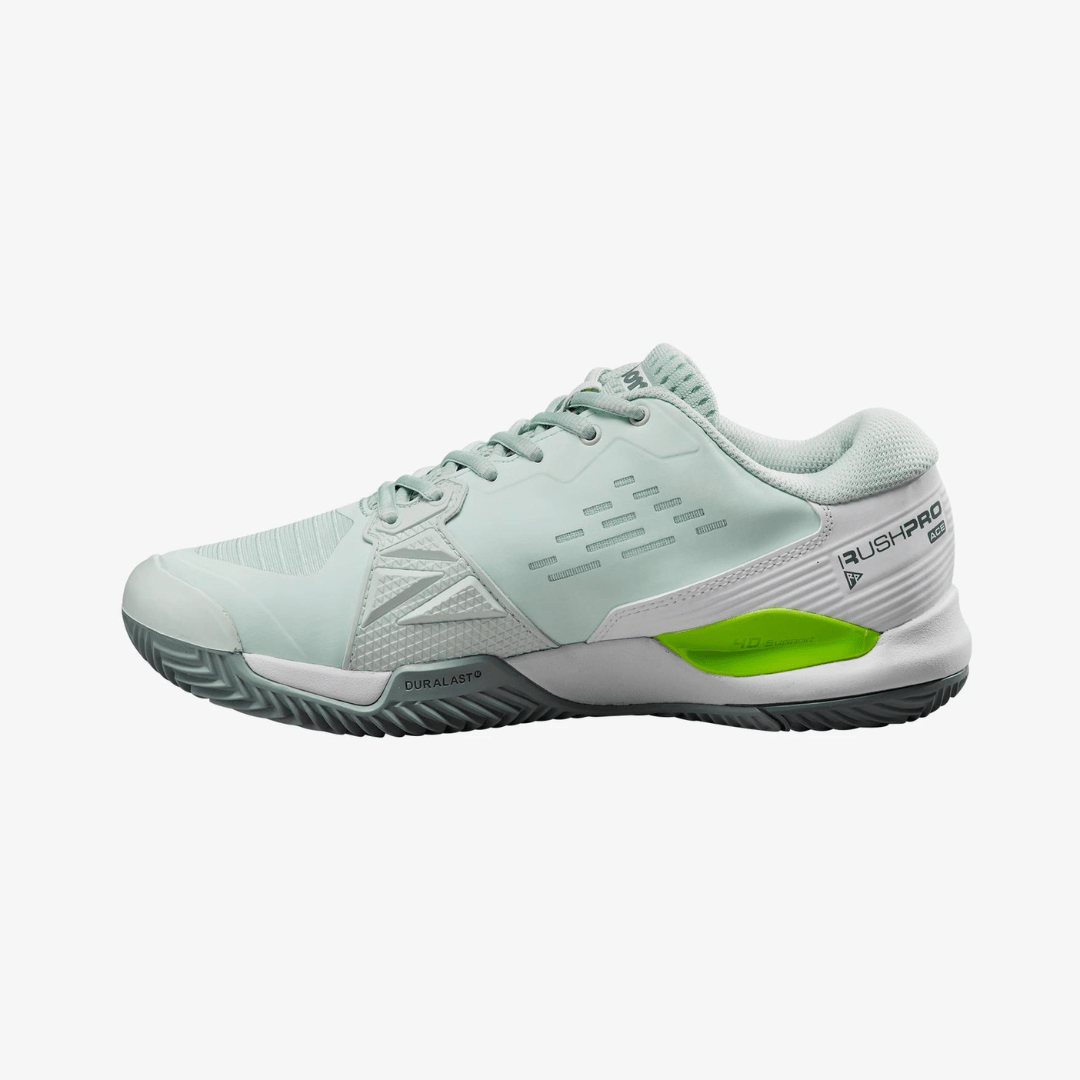Wilson Rush Pro Ace Clay tennis shoes for clay women opal blue/white/jas green