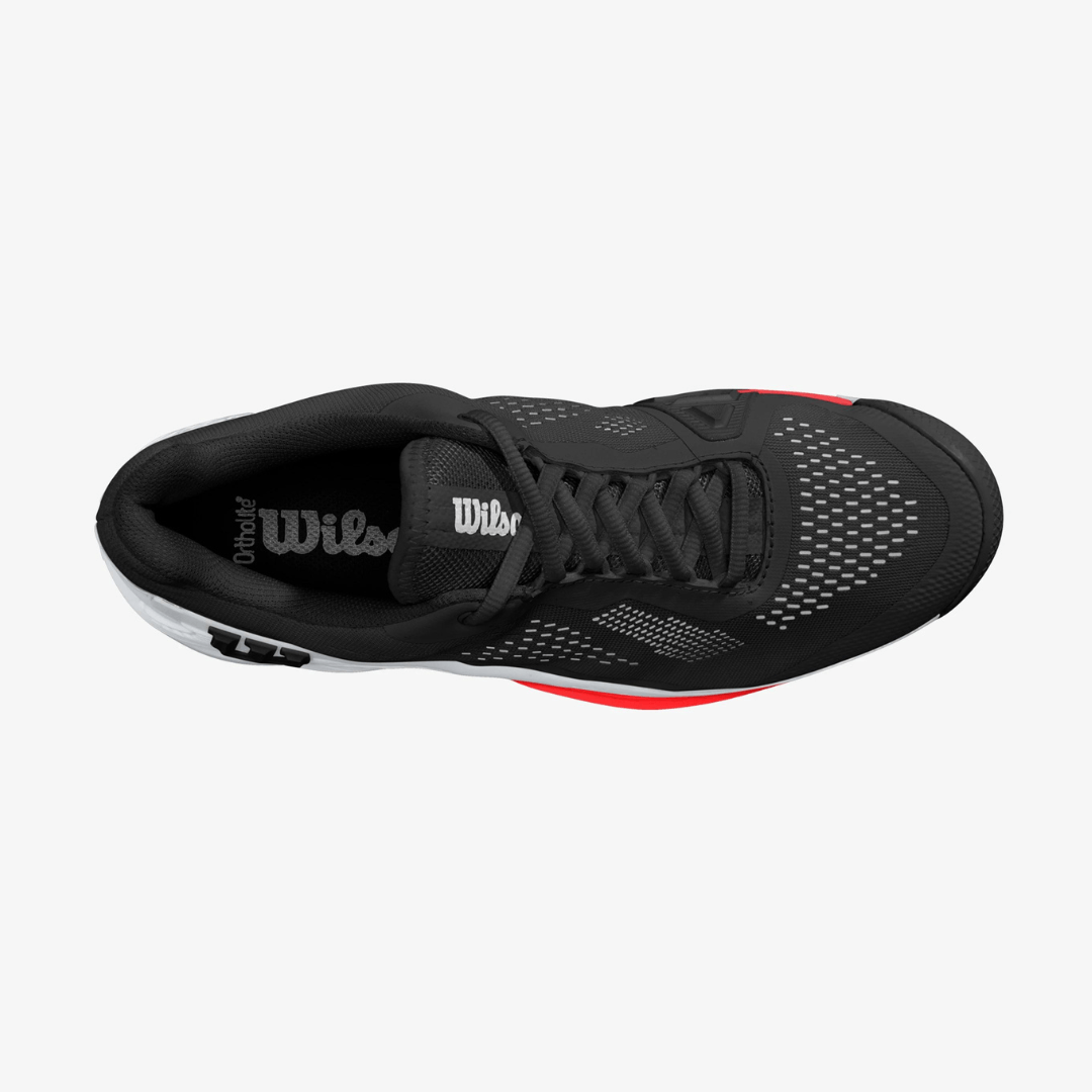 Wilson Rush Pro 4.0 all court tennis shoes men's black/white/poppy red
